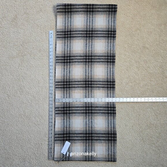 NWT Brochu Walker Stowe Wool Scarf in Heritage Plaid Tan Black - Picture 13 of 13